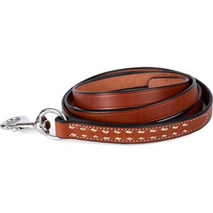 Perri's Leather Buckstitch with Snap Horse Lead, 7-ft, Chestnut/White