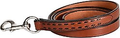 Perri's Leather Buckstitch with Snap Horse Lead, 7-ft, Chestnut/Black