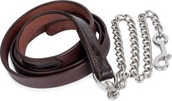 Perri's Leather Croc Leather with Stainless Steel Chain Horse Lead, 6-ft, Havana