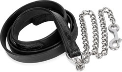 Perri's Leather Croc Leather with Stainless Steel Chain Horse Lead, 6-ft, Black