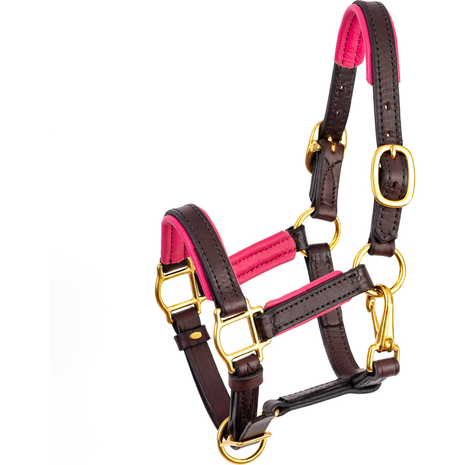 Perri's Leather 3/4-in Padded Horse Halter, Mini B, Havana/Pink