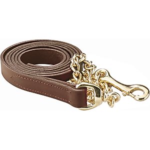 Perri's Leather Brass Plate Horse Lead, Havana, 6-ft