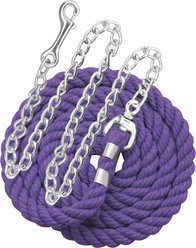 Perri's Leather 1/2-in Cotton with Chain Horse Lead, 6-ft, Purple