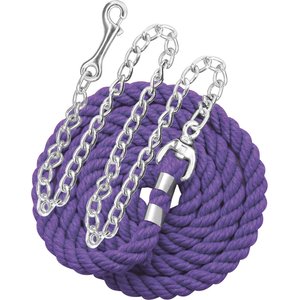 Perri's Leather 1/2-in Cotton with Chain Horse Lead, 6-ft, Purple
