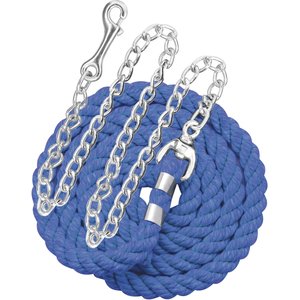 Perri's Leather 1/2-in Cotton with Chain Horse Lead, 6-ft, Royal Blue