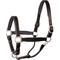 Show in main carousel: Perri's Leather Stainless Steel Hardware 1-in Padded Horse Halter, Black/Black, Cob slide 1 of 2