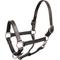 Show in main carousel: Perri's Leather Stainless Steel Hardware 1-in Show Horse Halter, Black, Horse slide 1 of 2