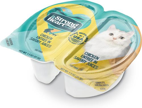 Show full view: A Strong Heart Chicken Entree Wet Cat Food Split Cup, 2.6-oz Split Cups, case of 10 slide 3 of 11