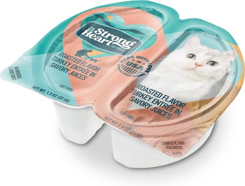 Show full view: A Strong Heart Roasted Turkey Entree Wet Cat Food Split Cup, 2.6-oz Split Cups, case of 10 slide 3 of 10
