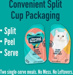 A Strong Heart Salmon Entree Wet Cat Food Split Cup, 2.6-oz Split Cups, case of 10 slide 2 of 9