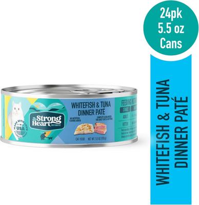 Show full view: A Strong Heart Whitefish & Tuna Dinner Paté Wet Cat Food, 5.5-oz, case of 24 slide 3 of 10