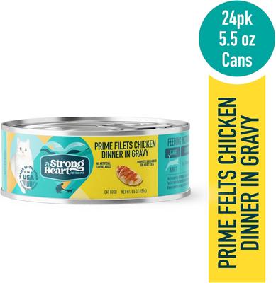 Show full view: A Strong Heart Prime Filets Chicken Dinner in Gravy Wet Cat Food, 5.5-oz, case of 24 slide 3 of 9
