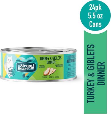 Show full view: A Strong Heart Turkey & Giblets Dinner Wet Cat Food, 5.5-oz, case of 24 slide 3 of 10