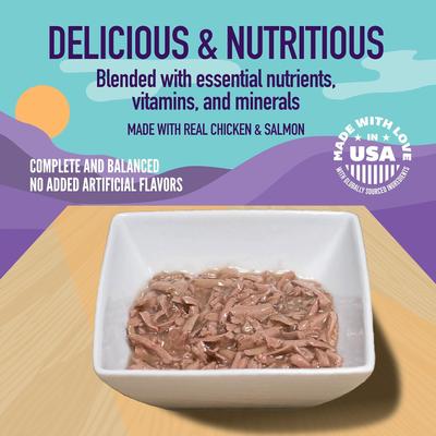 Show full view: A Strong Heart Chicken & Salmon Dinner in Gravy Wet Cat Food, 5.5-oz, case of 24 slide 5 of 9