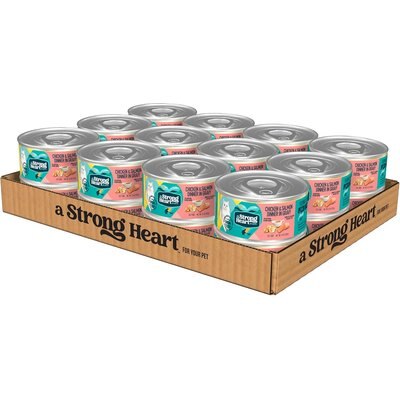 A Strong Heart A Strong Heart Chicken & Salmon Dinner in Gravy Wet Cat Food, 5.5-oz, case of 24