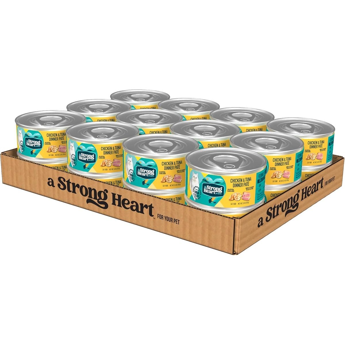 A Strong Heart Chicken & Tuna Dinner Paté Wet Cat Food, 5.5-oz, case of 24