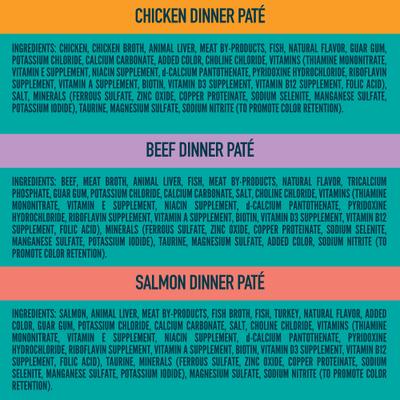 Show full view: A Strong Heart Chicken, Beef & Salmon Variety Pack Wet Cat Food, 3-oz, case of 24 slide 7 of 10