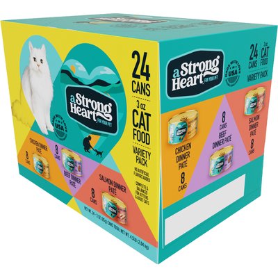 A Strong Heart A Strong Heart Chicken, Beef & Salmon Variety Pack Wet Cat Food, 3-oz, case of 24