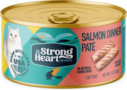 Show full view: A Strong Heart Salmon Dinner Paté Wet Cat Food, 3-oz, case of 24 slide 3 of 11