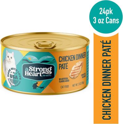Show full view: A Strong Heart Chicken Dinner Paté Wet Cat Food, 3-oz, case of 24 slide 3 of 10