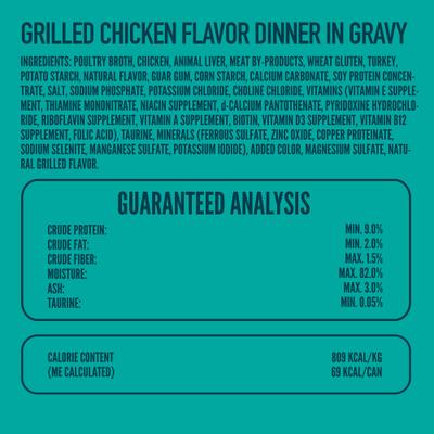 Show full view: A Strong Heart Grilled Chicken Dinner in Gravy Wet Cat Food, 3-oz, case of 24 slide 4 of 10