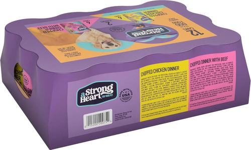 Show full view: A Strong Heart Variety Pack Chicken & Beef Canned Dog Food, 13.2-oz, case of 12 slide 3 of 11
