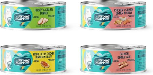 Show full view: A Strong Heart Chicken, Turkey & Salmon Variety Pack Wet Cat Food, 5.5-oz can, pack of 32 slide 4 of 10