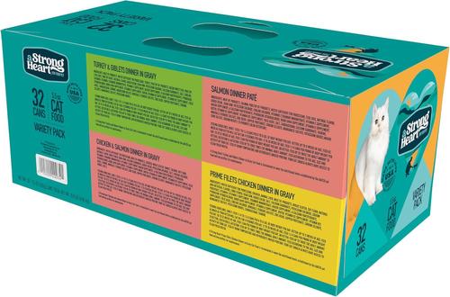 Show full view: A Strong Heart Chicken, Turkey & Salmon Variety Pack Wet Cat Food, 5.5-oz can, pack of 32 slide 3 of 10
