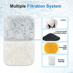 Casfuy W12 Cat Water Fountain Replacement Carbon Filters & Sponges, 4 count slide 2 of 6