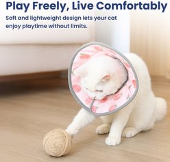 PawsPik Adjustable Dog & Cat Recovery Soft-Cone, Peach, Medium slide 2 of 9