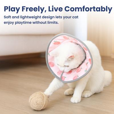 Show full view: PawsPik Adjustable Dog & Cat Recovery Soft-Cone, Peach, Medium slide 8 of 10