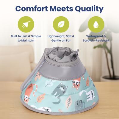 Show full view: PawsPik Adjustable Dog & Cat Recovery Soft-Cone, Light Blue, Large slide 5 of 11
