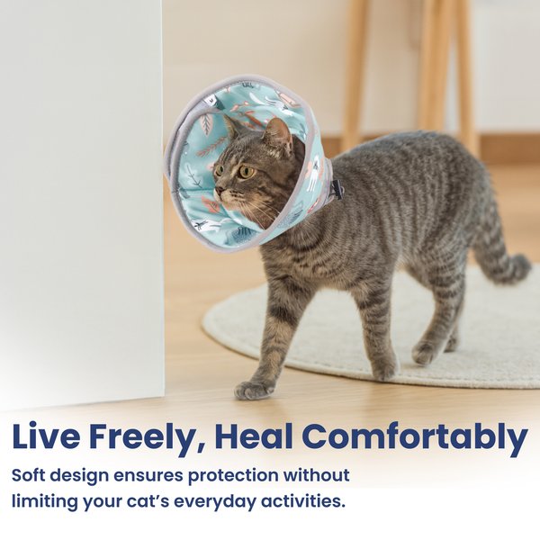PawsPik Adjustable Dog & Cat Recovery Soft-Cone, Light Blue