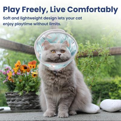 Show full view: PawsPik Adjustable Dog & Cat Recovery Soft-Cone, Light Blue, Large slide 8 of 11