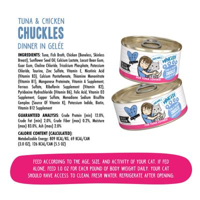 Show full view: BFF Tuna & Chicken Chuckles Dinner in Gelee Canned Cat Food, 3-oz, case of 24 slide 5 of 13