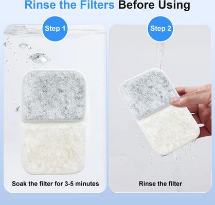 Show full view: Casfuy W12 Cat Water Fountain Replacement Carbon Filters & Sponges, 4 count slide 4 of 6