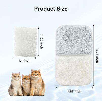 Show full view: Casfuy W12 Cat Water Fountain Replacement Carbon Filters & Sponges, 4 count slide 3 of 6