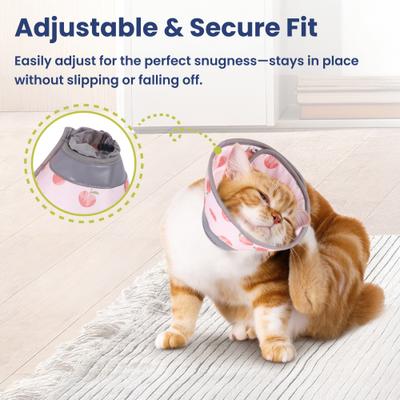 Show full view: PawsPik Adjustable Dog & Cat Recovery Soft-Cone, Peach, Medium slide 4 of 10