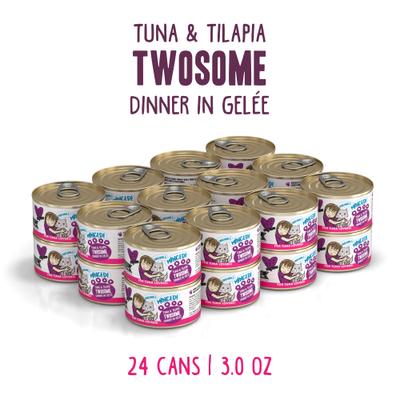 Show full view: BFF Tuna & Tilapia Twosome Dinner in Gelee Canned Cat Food, 3-oz, case of 24 slide 3 of 13