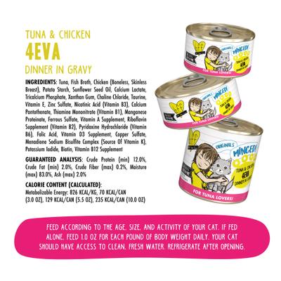Show full view: BFF Tuna & Chicken 4-Eva Dinner in Gravy Grain-Free Minced Wet Cat Food, 3-oz, case of 24 slide 5 of 14