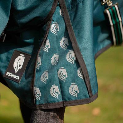 Show full view: Equinavia Arktis Regular Neck Midweight 200-g Horse Turnout Blanket, Deep Green, 78-in slide 7 of 9