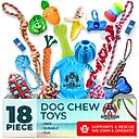 Pacific Pups Rescue Rope & Chew Dog Toy Variety Pack, 18 count