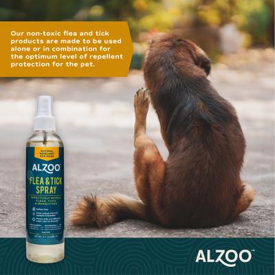 Show full view: ALZOO Natural Plant Based Flea & Tick Spray for Dogs, 8-fl oz bottle & ALZOO All in One Tick Remover for Dogs & Cats slide 5 of 9