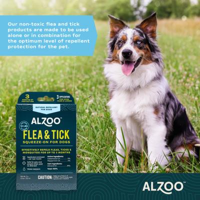 Show full view: ALZOO Plant-Based Flea & Tick Squeeze-On Dog + All in One Tick Remover slide 5 of 9