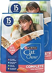 Purina Cat Chow Complete High Protein with Real Salmon Dry Cat Food, 30-lb bundle 