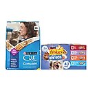 Friskies Shreds in Gravy Variety Pack Canned Food + Cat Chow Complete Dry Cat Food