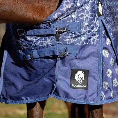 Show full view: Equinavia Arktis Extended Neck Heavy Weight 300g Horse Turnout Blanket, Skipper Blue, 69-in slide 9 of 9