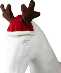 Horze Santa Reindeer Horse Cap, Dark Red, Pony