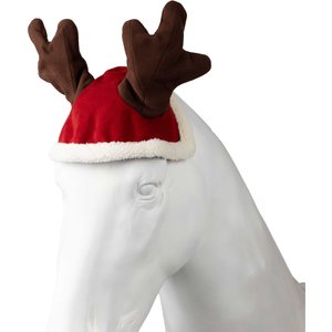 Horze Santa Reindeer Horse Cap, Dark Red, Horse