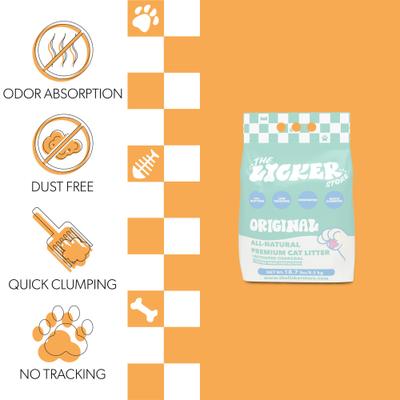 Show full view: THE LICKER STORE Unscented Premium Clumping Bentonite Clay Cat Litter with Activated Charcoal, 18.7-lb bag slide 3 of 9